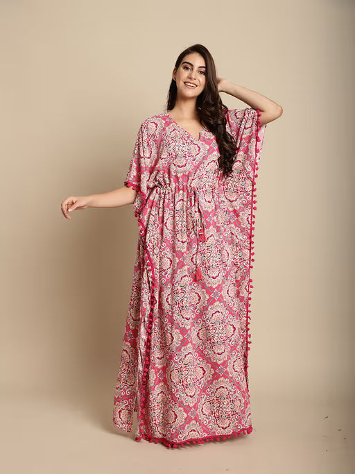 Embellished Pearl Kaftan Dress